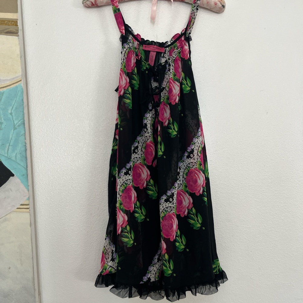 Betsey Johnson Pink and Green Floral Intimates